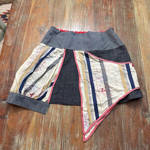 Adeline Ziliox Patchwork Asymmetric Skirt Size 8 10